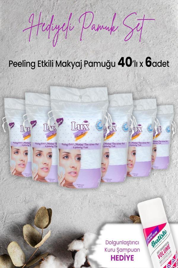 Lux Peeling Etkili Makyaj Pamuğu 40' lı x 6 Adet ve Hediyeli - Image 1