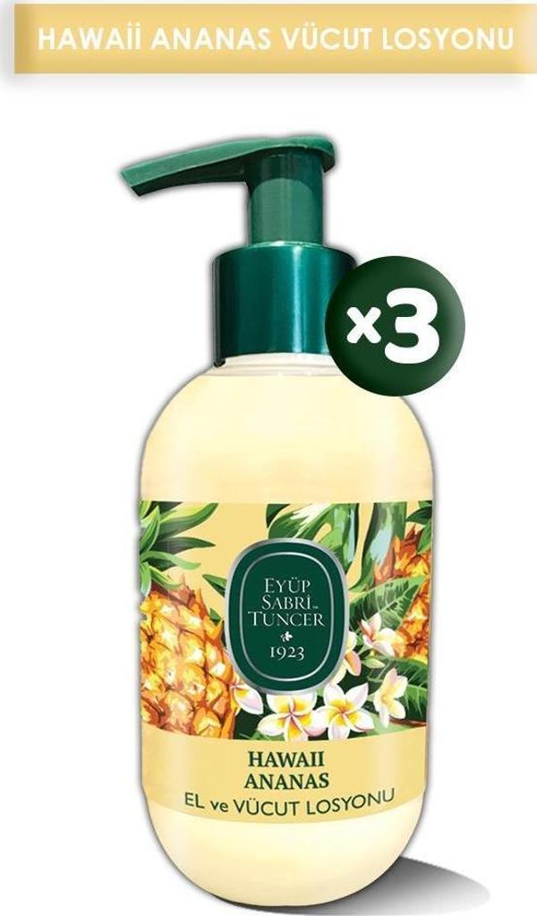 Eyüp Sabri Tuncer Hawaii Ananas El ve Vücut Losyonu 280 ml x 3 - Image 1