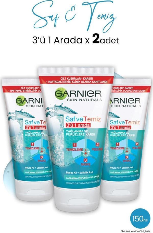 Garnier 3' ü 1 Arada Saf & Temiz 150 ml x 3 Adet - Image 1