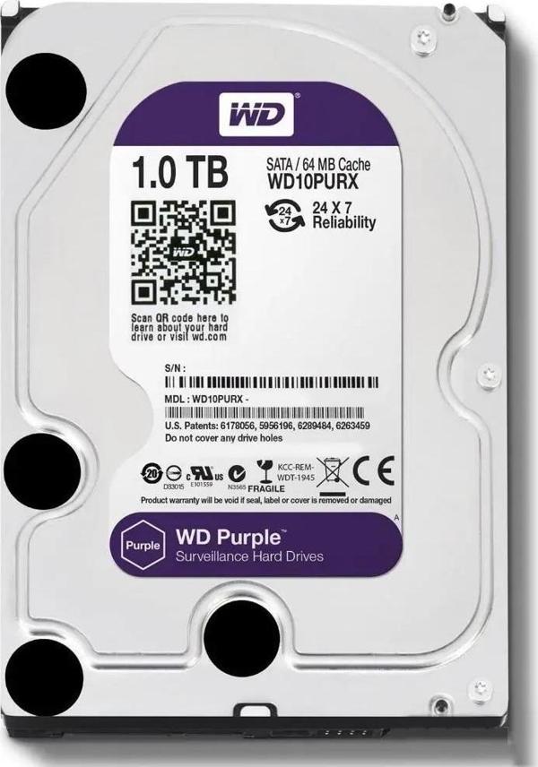 Western Digital Purple WD10PURX Sata 3.0 5400 Rpm 3.5" 1 TB Harddisk - Image 1