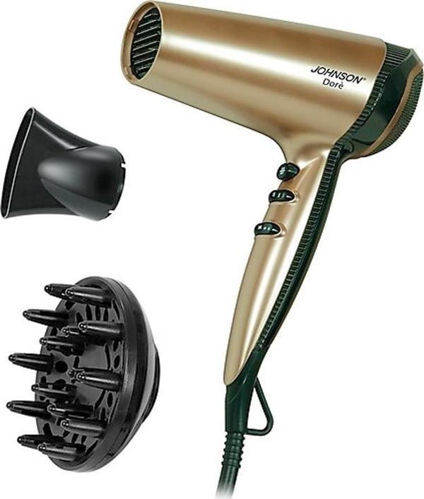 Johnson Dore 2200 W Profesyonel Saç Kurutma Makinesi Gold-Siyah - Image 1