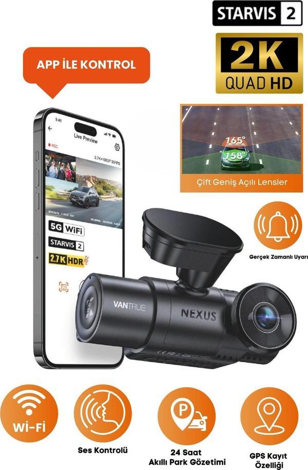 Vantrue 2X Çift Yönlü Araç İçi Kamera - Image 1