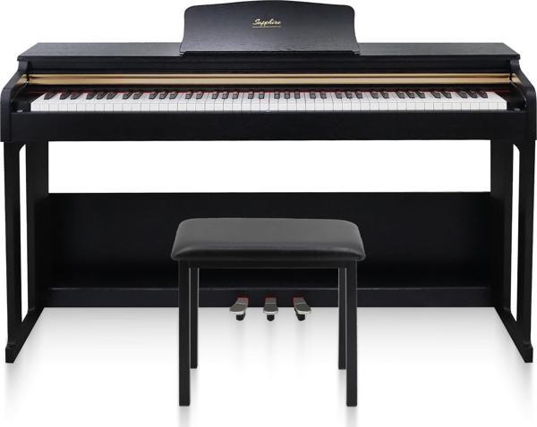 Sapphire Jwin SDP-214 Çekiç Aksiyonlu 88 Tuşlu Dijital Piyano + Tabure - Siyah - Image 1