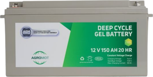 Agromot 12V 150AH Deep Cycle Nano Karbon 20HR Jel Akü - Image 1