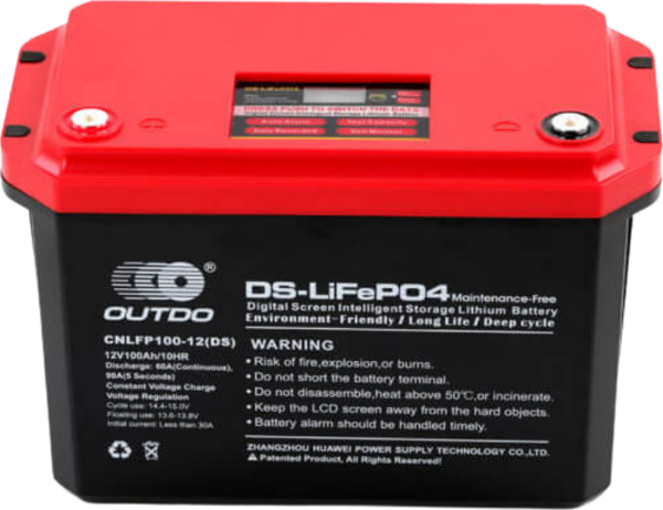 Outdo 12 Volt 100 Amper Dijital Ekranlı Akıllı Lityum Akü - Image 1