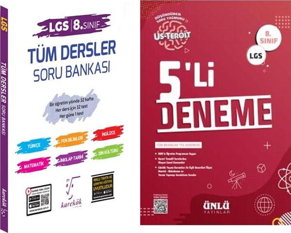 Karekök Yayınları 8.Sınıf LGS Tüm Dersler Soru Bankası ve Ünlü 5 li Deneme Seti 2 Kitap - Karekök Eğitim Yayınları - Image 1