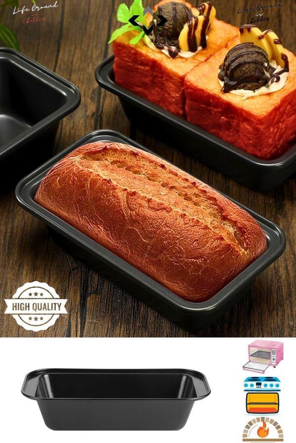 Liground Karbon Çelik Baton Dikdörtgen Kek Ekmek Kalıbı Yapışmaz Ekmek Kalıbı Fırın Airfryer Fırın Kalıbı - Image 1