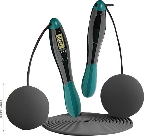 Valkyrie Çift Led Dijital Sayaçlı 4 Modlu Akıllı Çelik İp Atlama Fitness Kondsiyon Yeşil - Image 1