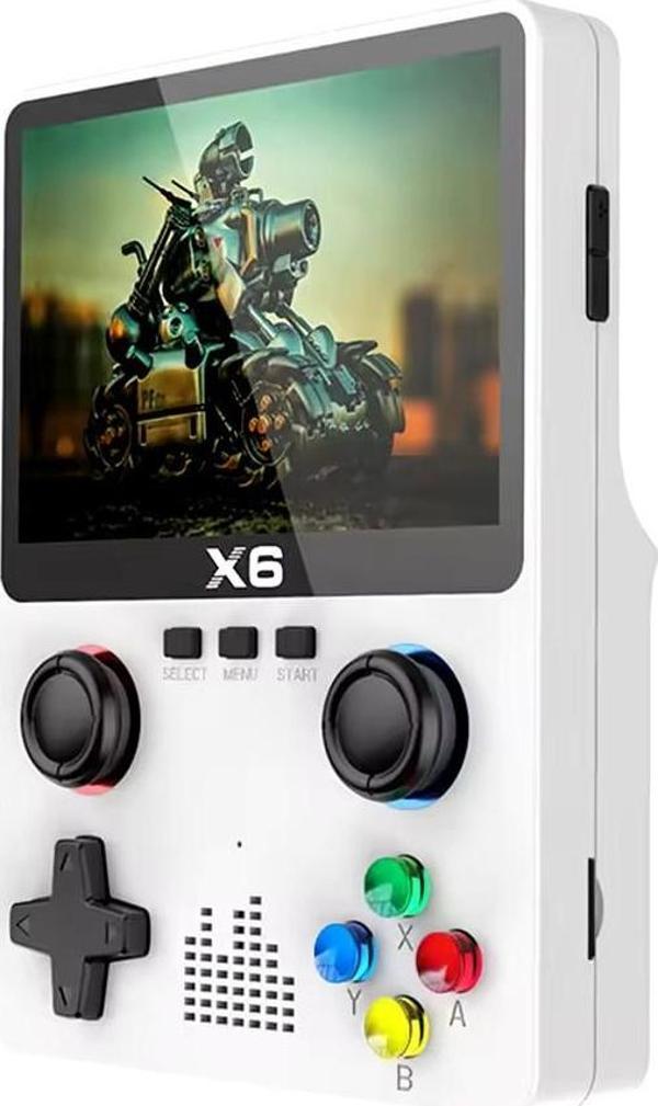 ScHitec X6 3.5inç IPS Ekran Taşınabilir Retro El Atari Oyun Konsolu 10000 Oyunlu Tv Bağlanan 32Gb Beyaz - Image 1