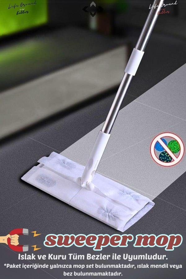 Liground Sweeper Mop Tüm Islak Mendil Ve Bezler İle Uyumlu Mop Set Tüm Yüzeylerde Tüy Toz Toplama Mopu - Image 1