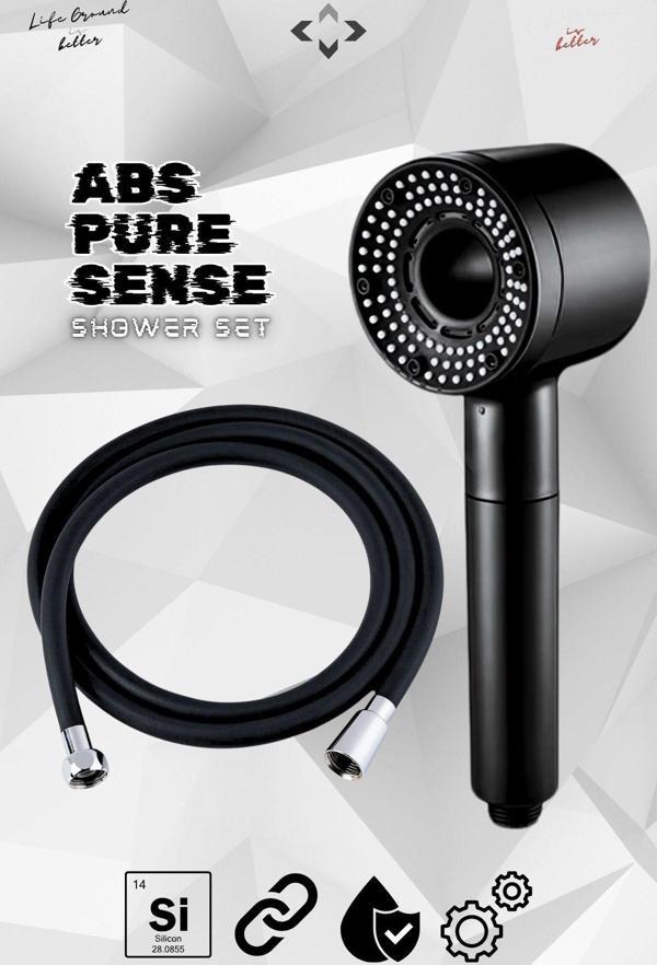 Liground Pure Sense Duş Seti 5 Fonksiyonlu Masajlı Duş Başlığı Ve Silikon Duş Hortumu Extra Güçlü - Image 1