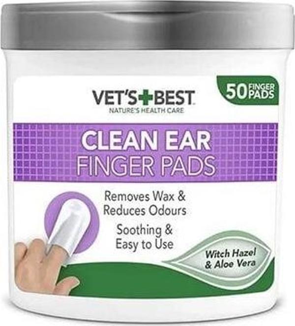 Vet's Best Parabensiz Kedi ve Köpek Parmak Kulak Temizleme Pedi 50 Adet - Image 1