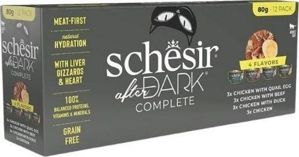 Schesir After Dark Et Suyunda Karışık Lezzetler Yetişkin Konserve Kedi Maması 12 Adet 80 Gr - Image 1
