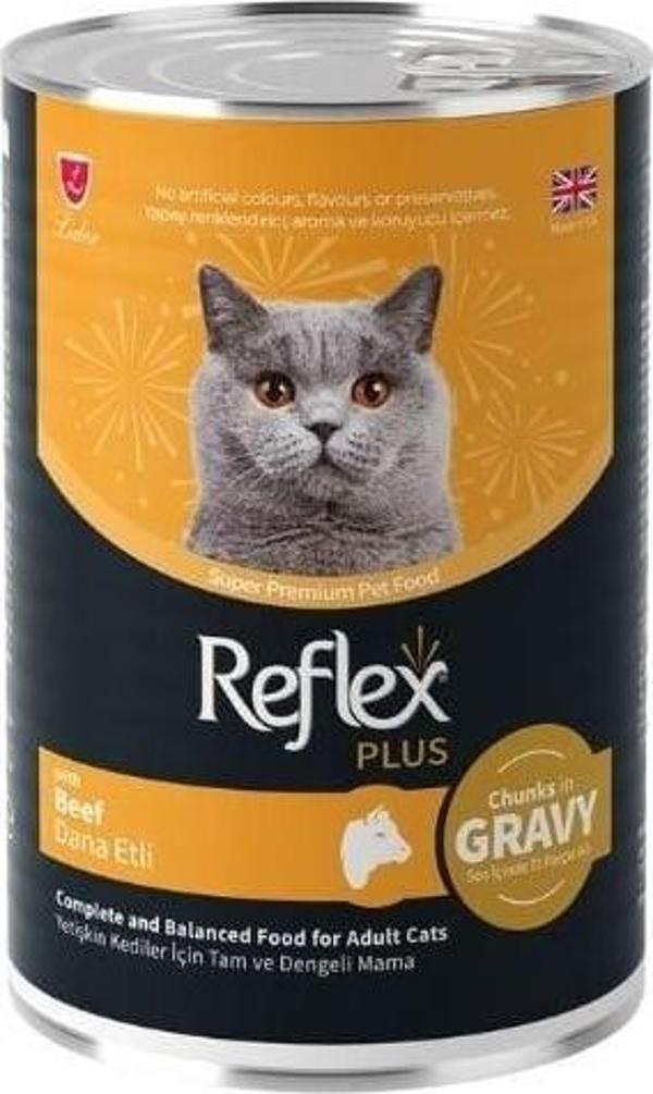 Reflex Plus Sos İçinde Dana Etli Yetişkin Konserve Kedi Maması 400 Gr - Image 1
