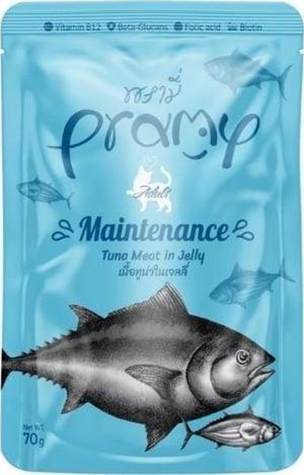 Pramy Maintenance Jöle İçinde Yağsız Ton Balıklı Pouch Yetişkin Konserve Kedi Maması 70 Gr - Image 1