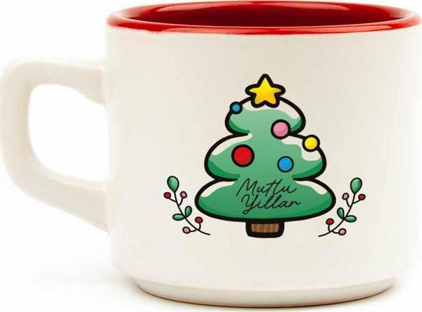 Yılbaşı Ağacı Beyaz Venüs Kupa No:2-Yılbaşı Temalı Kupa - Image 1