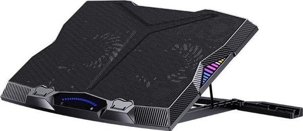 Benks Fanlı Laptop Standı SR08 11 Fanlı RGB Led Işıklı Soğutucu Stand Oyunculara Özel - Image 1