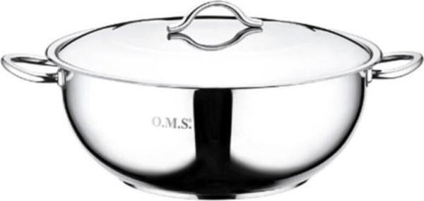 Oms 2006 Silver Çelik Basık Tencere 40 x 15 cm - Image 1