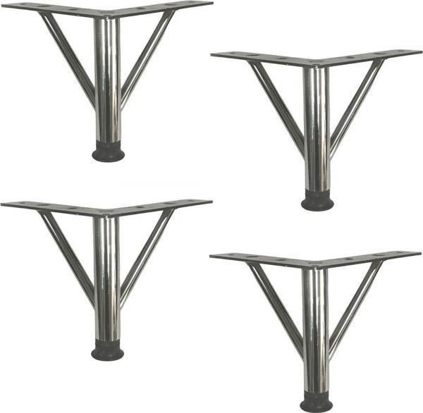 4 Adet Firkete Ayak Metal 20 cm Krom Mobilya Koltuk Ayağı  - Image 1
