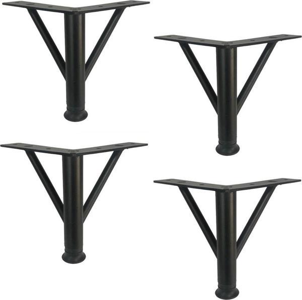 4 Adet Firkete Ayak Metal 20 cm Mat Siyah Mobilya Koltuk Ayağı  - Image 1