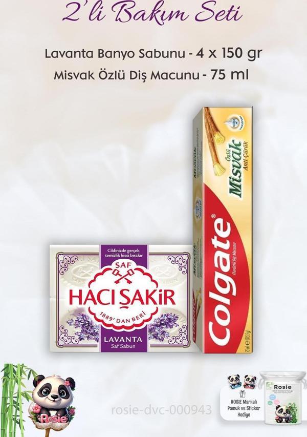 Colgate Misvak Özlü Diş Macunu 75 ml, H. Şakir Lavanta Kokulu Banyo Sabunu 4 x 150 gr ve ROSIE - Image 1