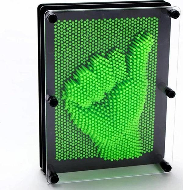BÜYÜK BOY YEŞİL PİN ART GREEN 3-DİMENSİONAL PİN SCULPTURE VIP YEŞİL PİNART 3D ÇİVİ SANATI 21X16 CM - Image 1