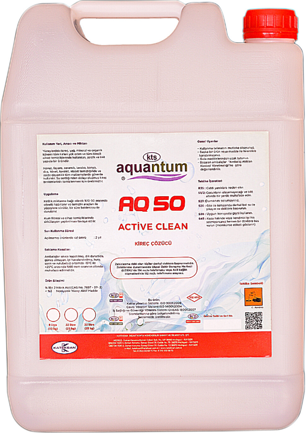 Aquantum 20 Kg (18 LT) Active Clean  Kireç ve Kir Çözer Temizler-ToptancıyızBiz - Image 1