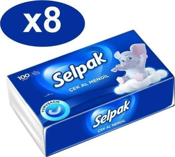 Selpak Çek Al Mendil 100 Adet x 8 li Set - Image 1