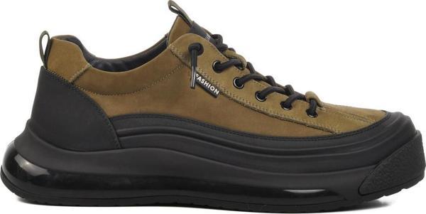 Haki Hakiki Deri Erkek Casual Ayakkabı 24K500-1 M - Image 1