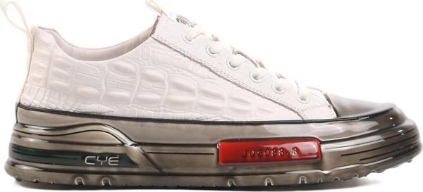 Beyaz Hakiki Deri Erkek Spor Ayakkabı 24K510-3 M - Image 1