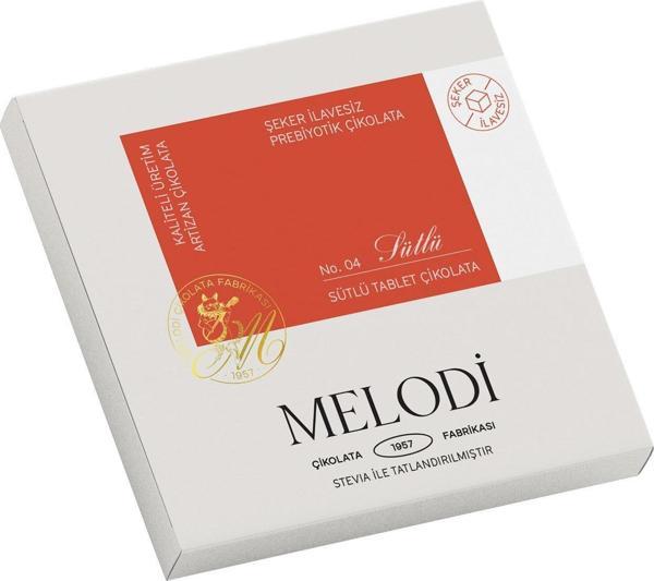 Melodi Çikolata Şeker İlavesiz Prebiyotik Sütlü Çikolata 60 GR - Image 1