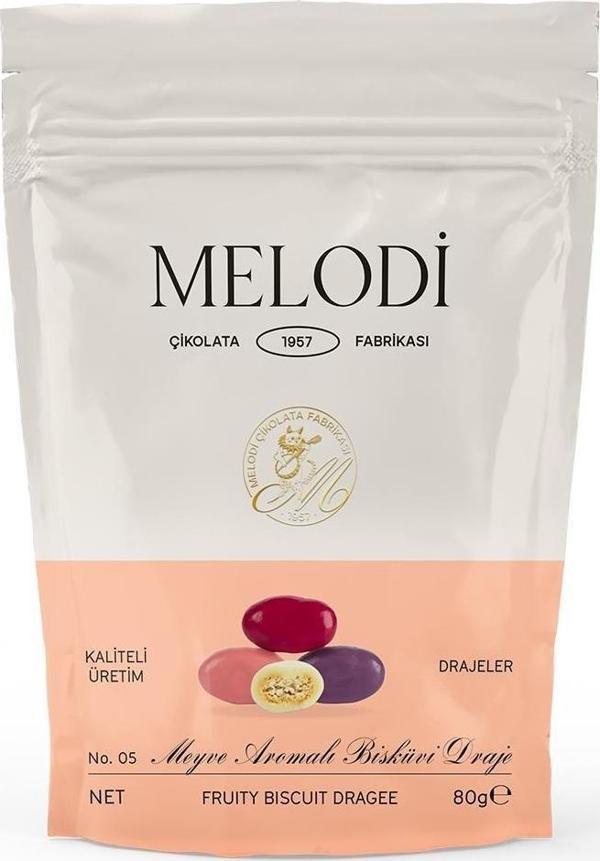 Melodi Çikolata Meyve Aromalı Bisküvi Draje 80g - Image 1