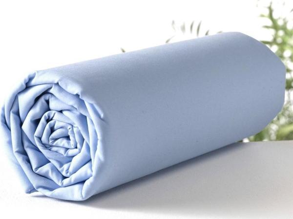 Maki Home %100 Pamuklu Açık Mavi 90x190+50x70 Tek Kişilik Lastikli Çarşaf Takımı - Image 1