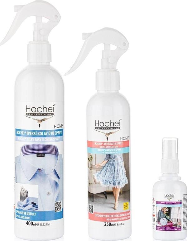 Hochei Paket 3 / İpeksi Kolay Ütü 400 ml - Antistatik 250 ml - Ütüsüz Ütü 70 ml  - Image 1