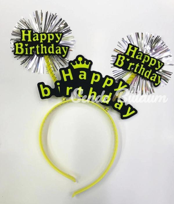 Happy Birthday Neon Renk Doğum Günü Tacı 12 Adet - Image 1