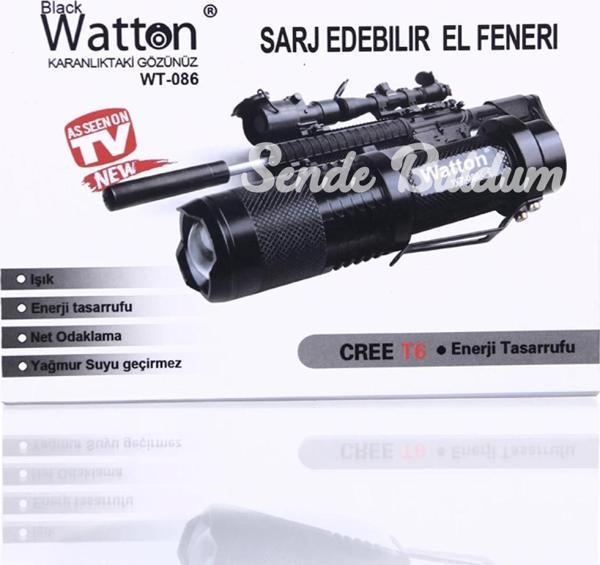 Orjinal 800 Lümen T6 Şarjlı El Feneri  Wt086 - Image 1
