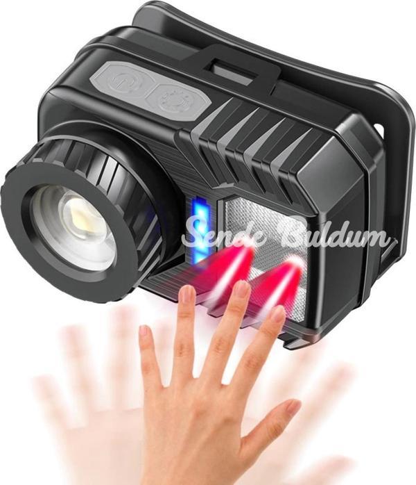Ps571 Sensör Xpg Cob Led Usb Şarj Edilebilir Lityum Pilli Zoomlu Kafa Lambası - Image 1