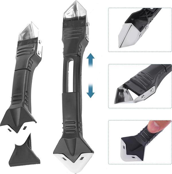5 Başlıklı Derz Kazıyıcı ve Silikon Çekme Aparatı - Çok Fonksiyonlu Kazıyıcı, Sıyırıcı ve Uygulayıcı - Image 1