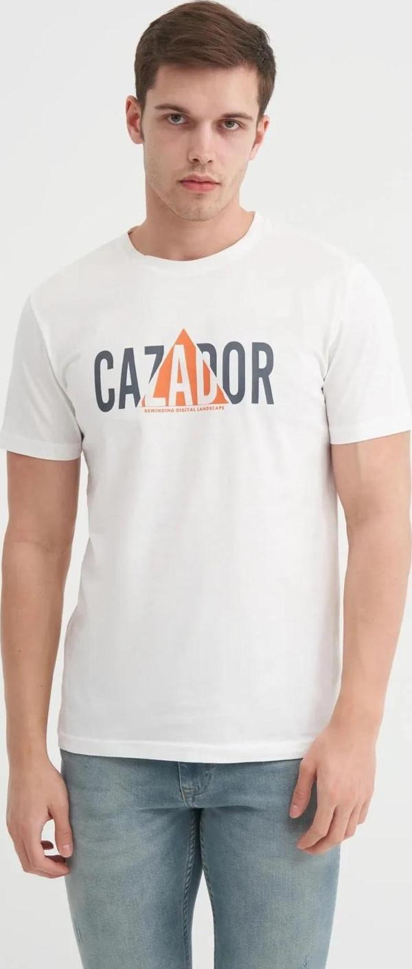 Cazador Slim Fit Bisiklet Yaka Pamuklu Baskılı Tişört - Image 1