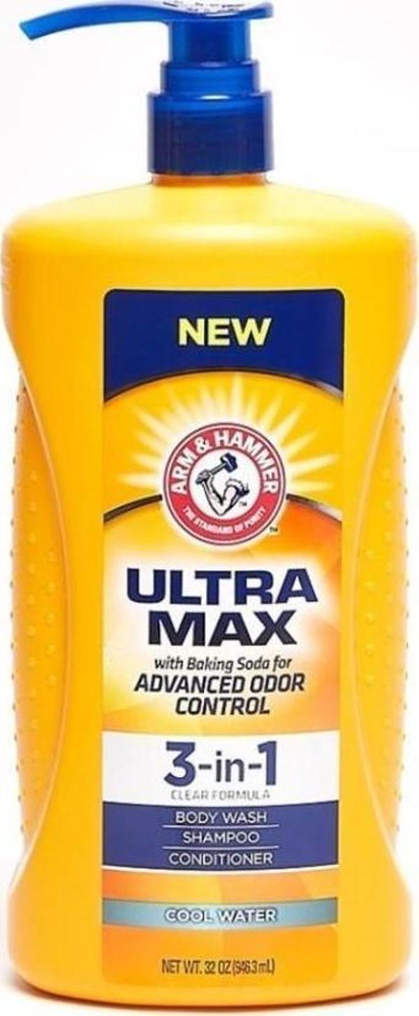 Arm&Hammer Ultra Max 3ü1 Arada Şampuan Saç Kremi Vücut Yıkama 1 lt - Image 1