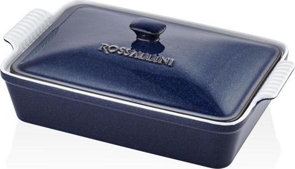 Rossallını Lıfe Buyuk Dıkdortgen Kapaklı Mavı Fırın Kabı 38X23X8,5 Cm - Image 1