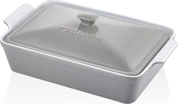 Rossallını Lıfe Buyuk Dıkdortgen Kapaklı Grı Fırın Kabı 38X23X8,5 Cm - Image 1