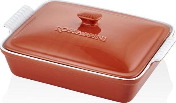 Rossallını Lıfe Dıkdortgen Kapaklı Kıremıt Fırın Kabı 33X23X7 Cm - Image 1