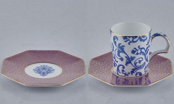 Tea Delight Blooming Barok 2'li Kahve Fincanı ve Tabağı Seti - Image 1