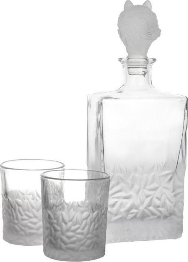 Mikasa Moor Buzlu Kurt Kapaklı Cam Viski Seti 3Prç 800ml-280ml - Image 1