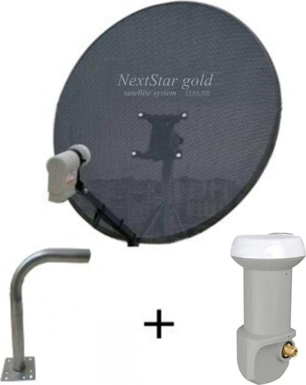 Next Nextstar 80 Cm Delikli Nextstar Gold Gri Çanak Anten Lnb Hediye L Demir (Duvara Montaj İçin)İle Birlikte -  - Image 1