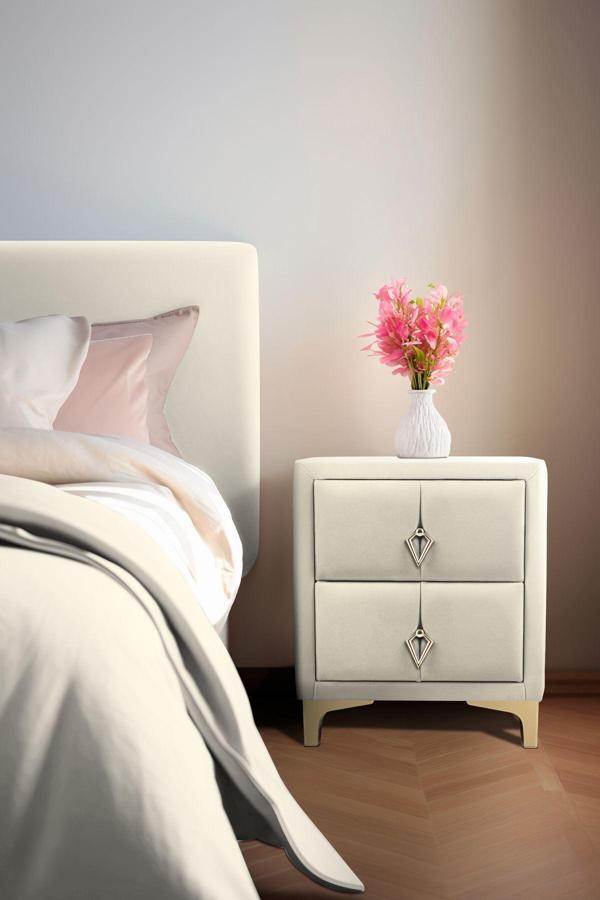 Gazzini Furniture Harmony Gold İki Çekmeceli Antrasit Komodin Yatak Odası 2 Kapaklı Komodin - Image 1