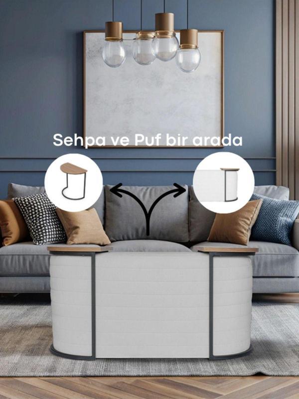 Gazzini Furniture Frida Foksiyonel Sehpalı Puf - Image 1