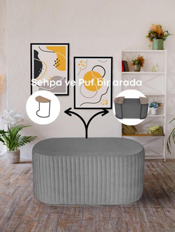 Gazzini Furniture Lisa Fonksiyonel Sehpalı Puf - Image 1