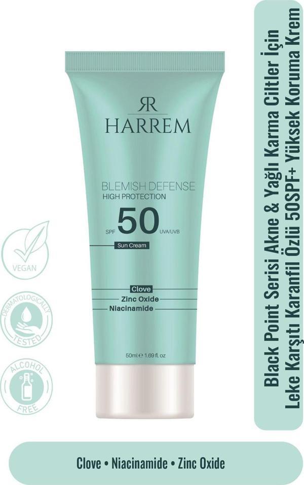 Akneli&Yağlı Ciltler Leke Karşıtı Yüksek Koruyucu Yağsız SPF50 UVA/UVB Güneş Kremi 50 Ml Black P.in - Image 1